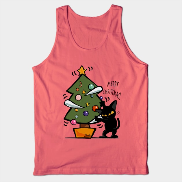 Cat Christmas Tank Top by BATKEI